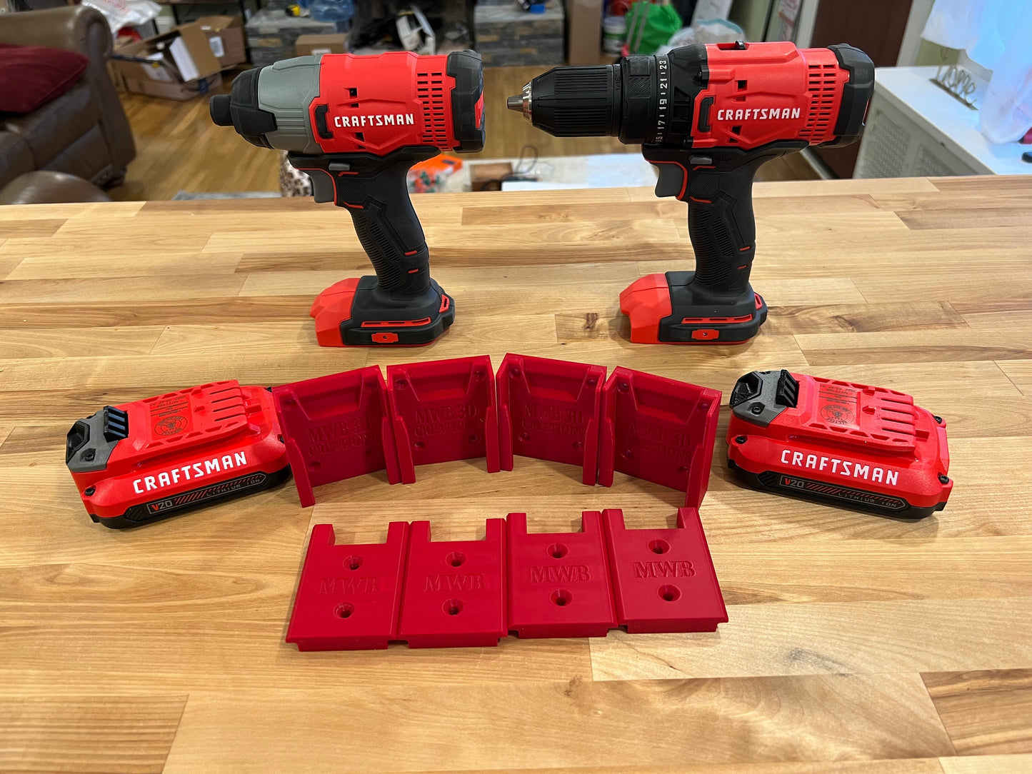 Craftsman V20 Tool and Battery Mounts Combo Pack - Organizers for Craftsman Power Tools and Batteries.