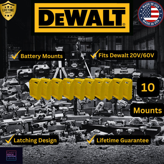 10 Piece Combo Pack DeWALT 20V/60V Battery MOUNT/HANGER/HOLDER