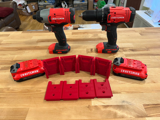 Craftsman V20 Tool and Battery Mounts Combo Pack - Organizers for Craftsman Power Tools and Batteries.