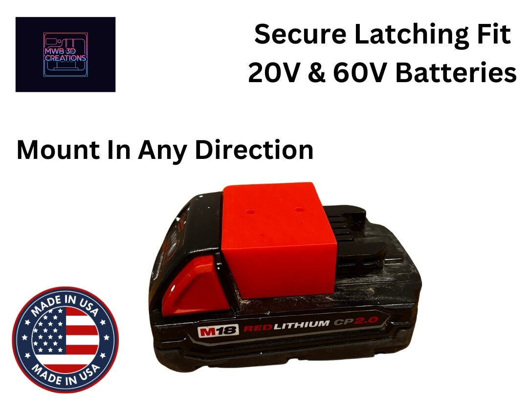 10 Piece Combo Pack! Milwaukee M18 Battery Mounts/Holders/Hangers -Heavy Duty
