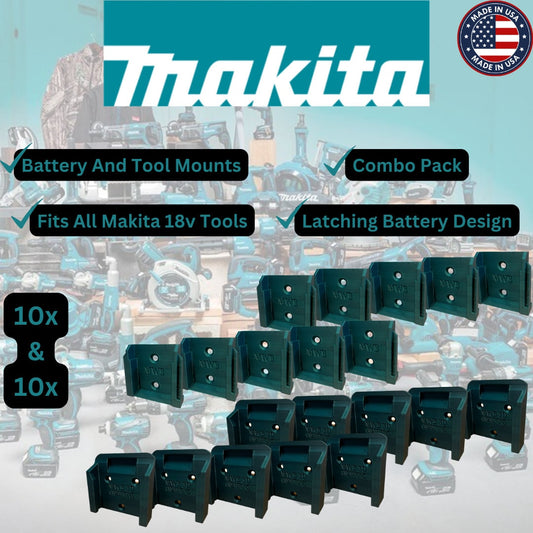 20 Piece Combo Pack! Makita 18v Battery And Tool Mounts/Holders/Hangers -Heavy Duty