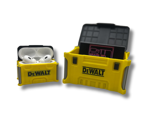 Dewalt Gift Set: Business Card Holder/Stash Box & AirPods Pro Case Accessories for Tool Lovers