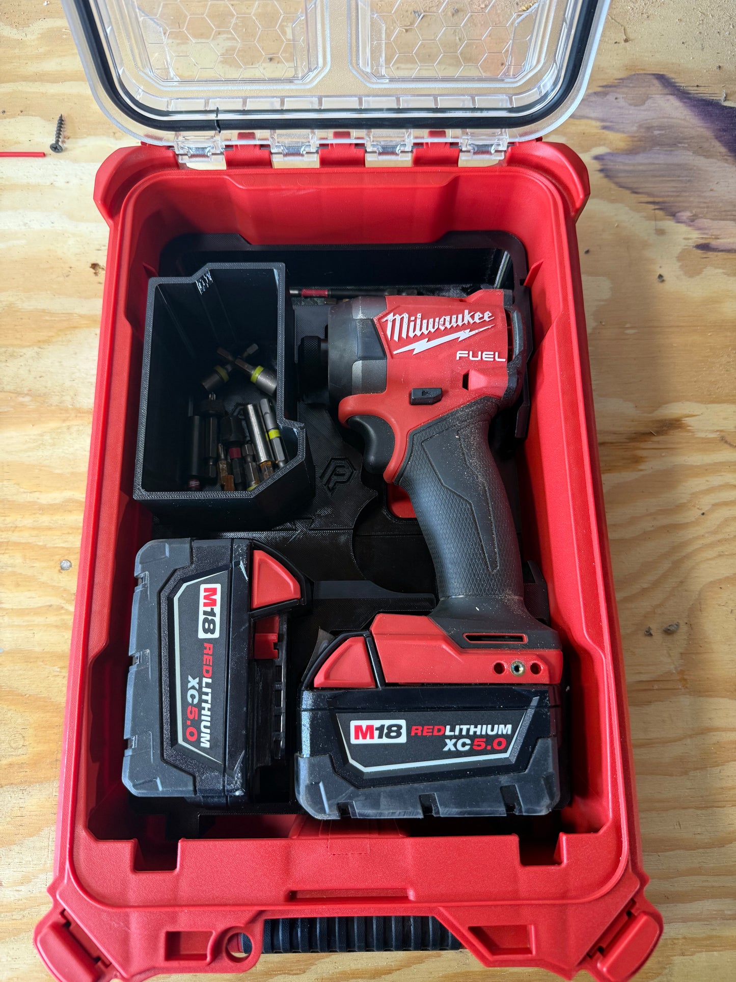 Milwaukee M18 Impact Driver Packout Insert – Fits 2 M18 Batteries & Accessories