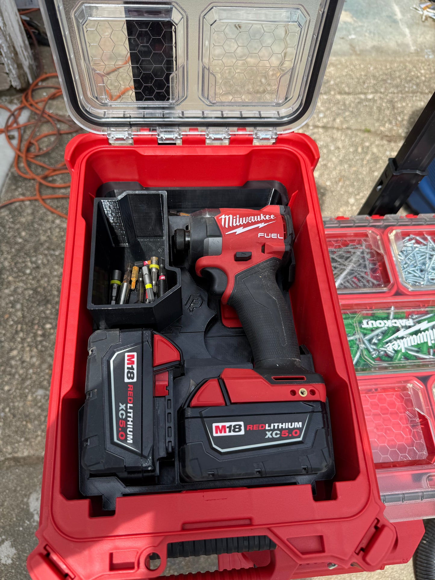 Milwaukee M18 Impact Driver Packout Insert – Fits 2 M18 Batteries & Accessories