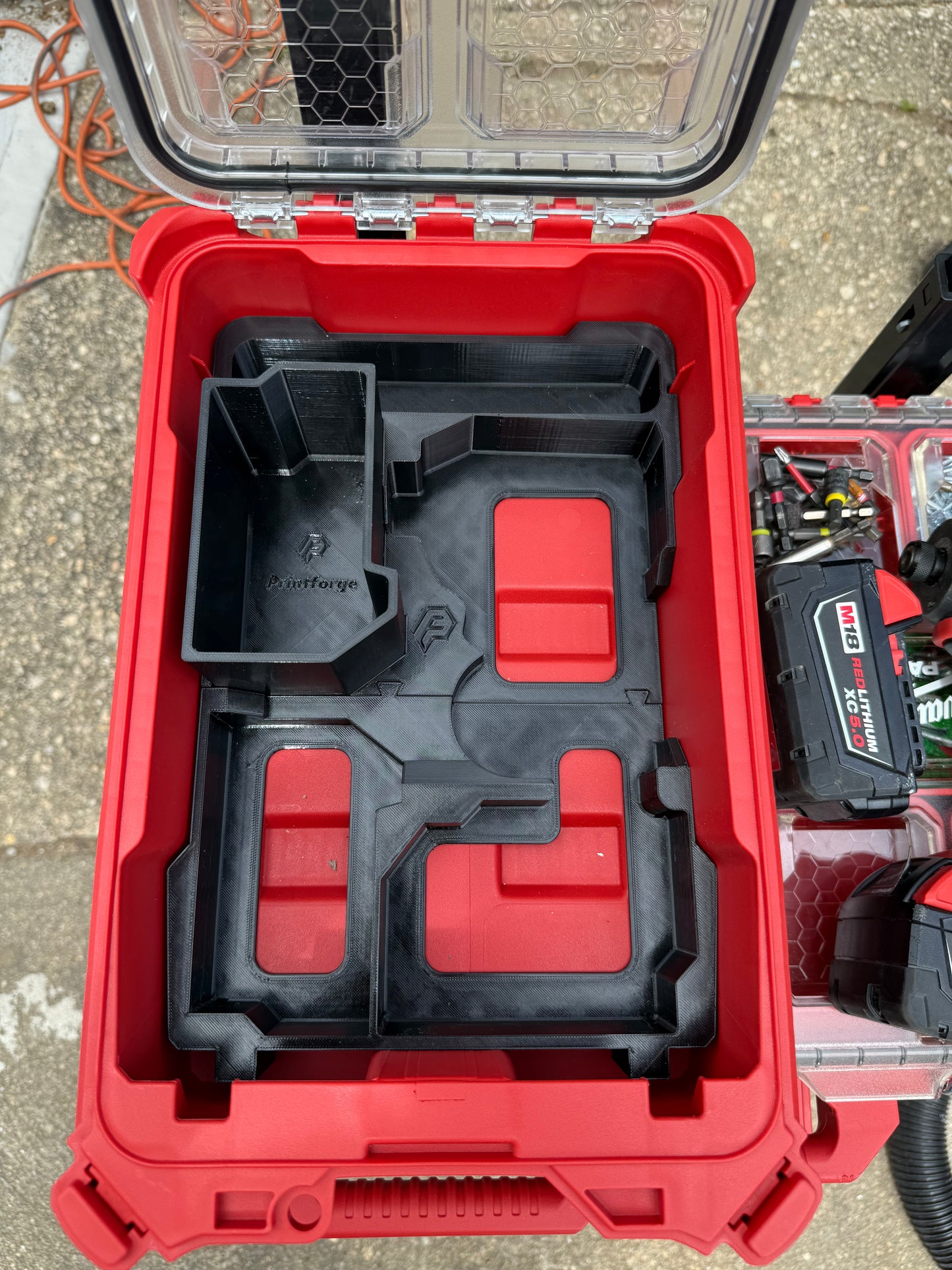 Milwaukee M18 Impact Driver Packout Insert – Fits 2 M18 Batteries & Accessories