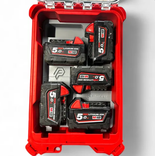 Milwaukee M18 Battery Packout Insert – Fits 5 M18 5.0 Batteries