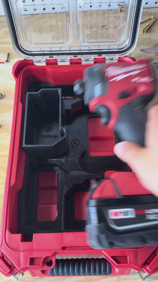 Milwaukee M18 Impact Driver Packout Insert – Fits 2 M18 Batteries & Accessories